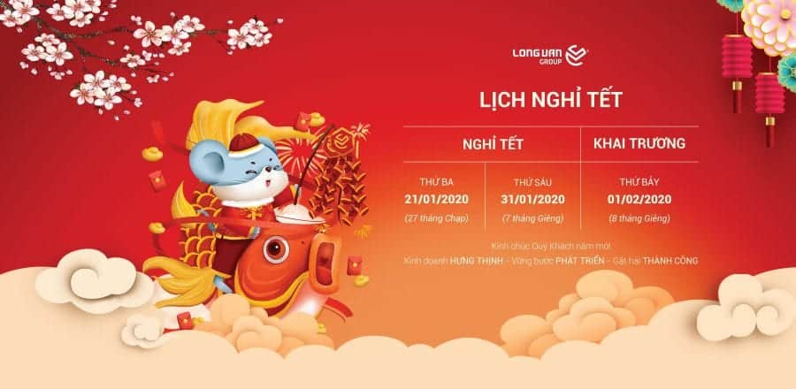 THÔNG BÁO LỊCH NGHỈ TẾT NGUYÊN ĐÁN - XUÂN CANH TÝ 2020