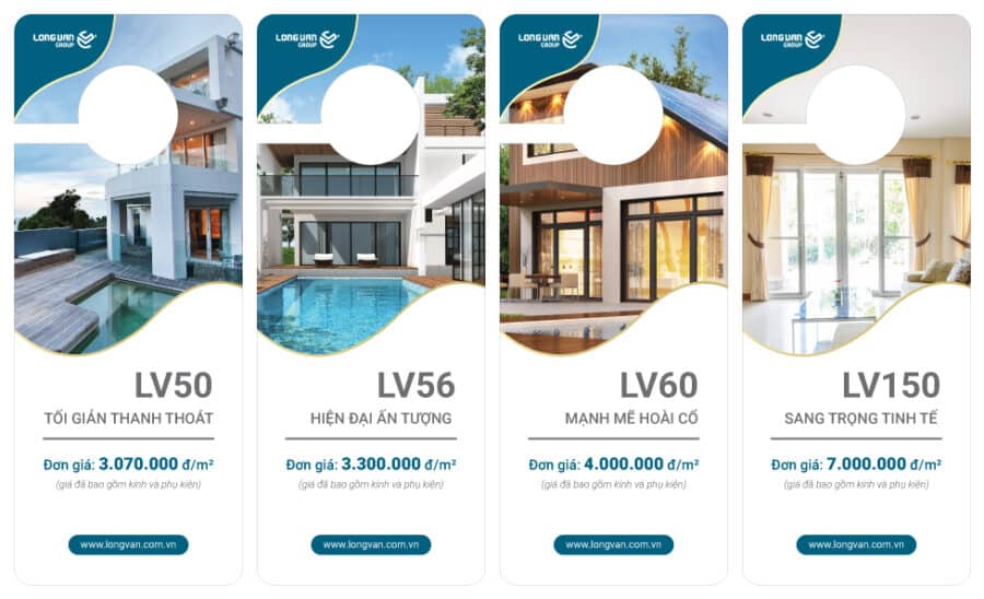 Bảng giá các hệ cửa nhôm Long Vân