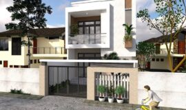 Nhà cấp 2 được lắp đặt cửa đi mở quay nhôm kính
